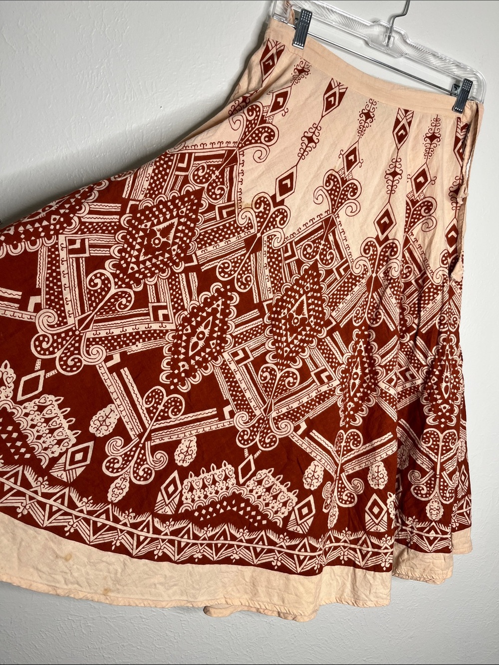 Vintage Uniti Casuals Circle Skirt Size S - Flared Midi Skirt Indian Cotton